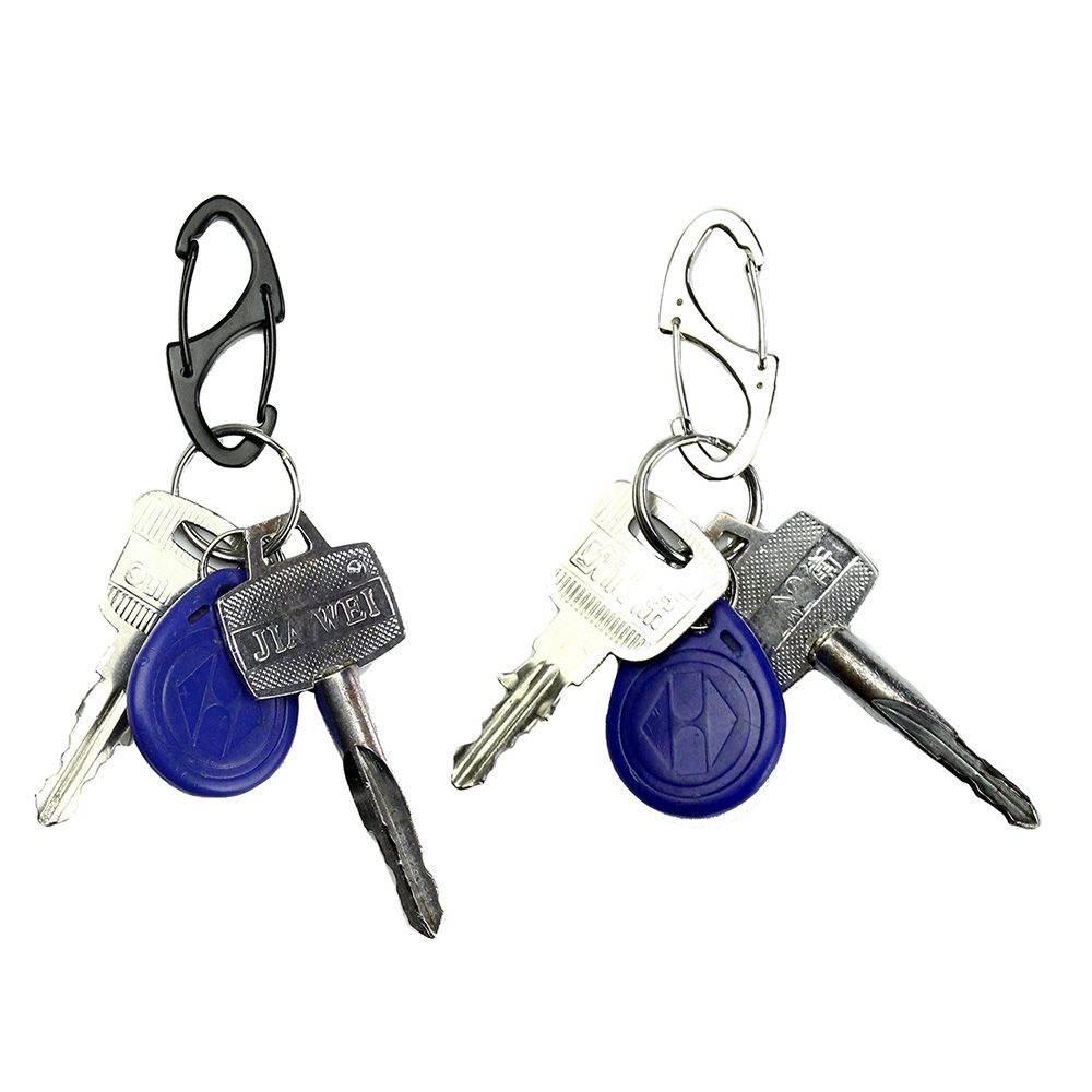 Top 1 / 2 / 3 / 5 / 10 Pcs Gantungan Kunci Carabiner Portable Bentuk Angka 8 Bahan Metal