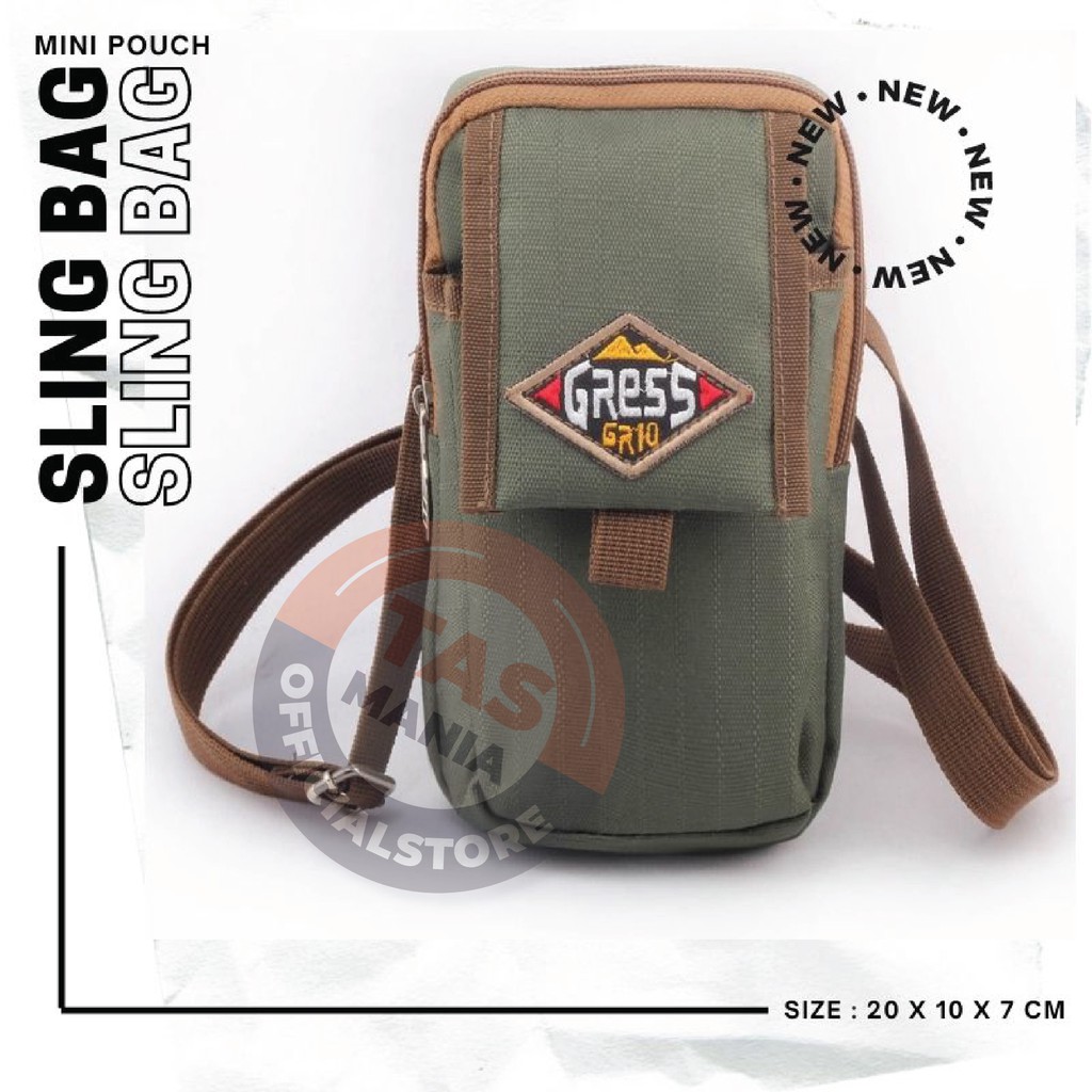 PTS -Tas Selempang Pria / Wanita Kanvas - Mini Gress Canvas Waist Small Bag Military  Tas Messenger Tas