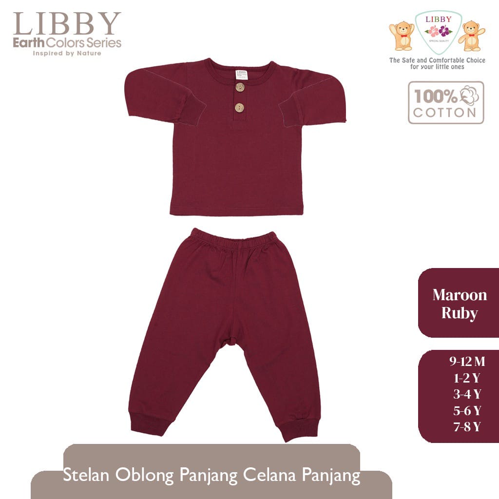 Libby Baby Setelan Oblong Fave Set Earth Series Baju Tangan Pendek Celana Panjang