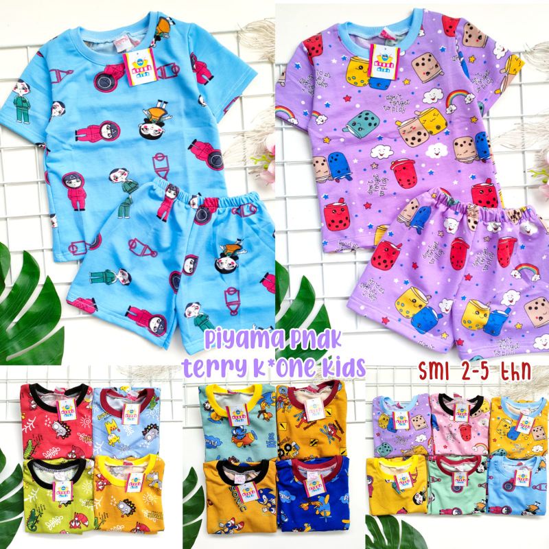 1-4t PIYAMA PENDEK BEBYTERI baju tidur anak baju main