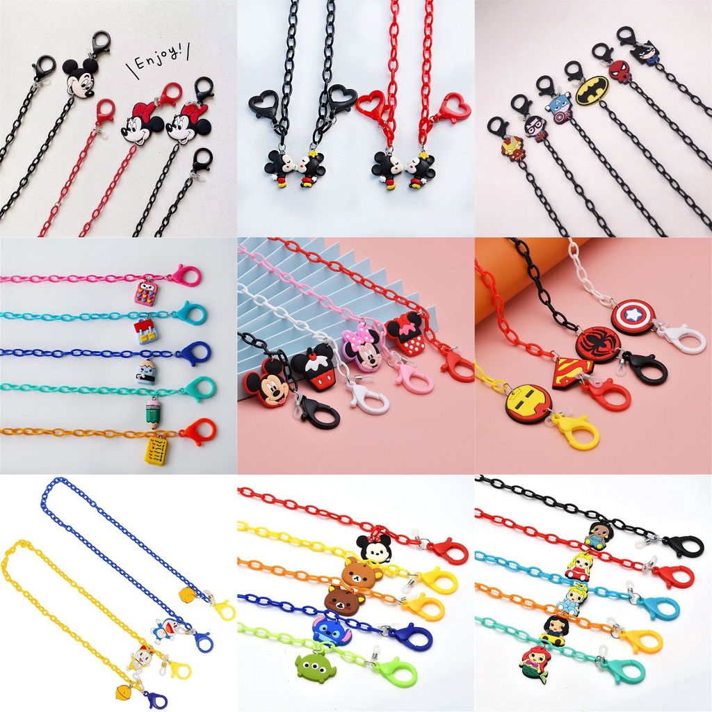 【COD Tangding】Rantai Lanyard Kacamata Masker Wajah Bahan Akrilik Anti Hilang Motif Kartun Untuk Anak