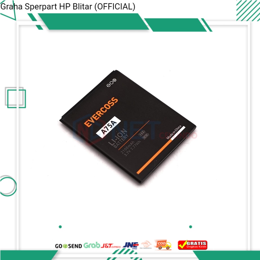 BATERAI EVERCOSS A75A / BATRE CROSS A75A