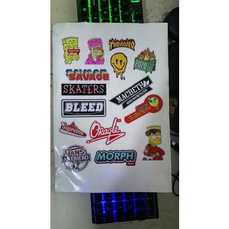 15Pcs STICKER BRAND LOGO HYPEBEAST Medium Size Stiker Motor Koper Helm - Hanponde-