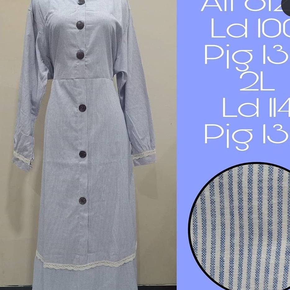 Gamis Katun Jepang Renda Motif Polos