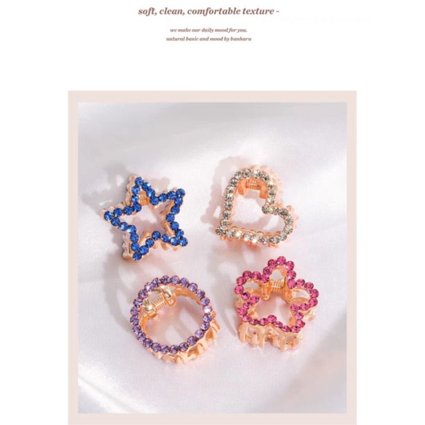 Jedai Mini Korea Logam 3cm / Jepit Poni Diamond Elegan