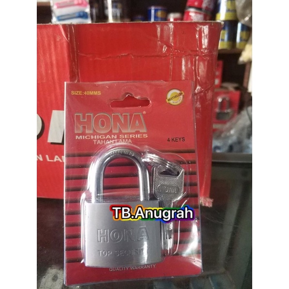 Gembok HONA Nekel Panjang Pendek Besi Baja Pagar Rumah Padlock 30mm 40mm 50mm 60mm