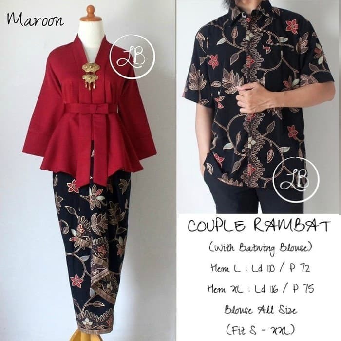 Setelan Kebaya Kutubaru Floy Couple Pink Dan Warna Lainnya