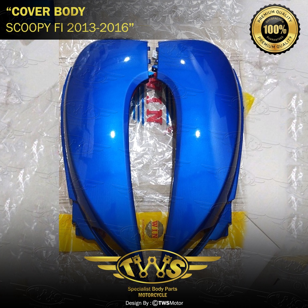 Cover Body Belakang Samping Set Kanan Kiri Scoopy Fi Esp 2013 2014 2015 2016 K16 Warna Biru