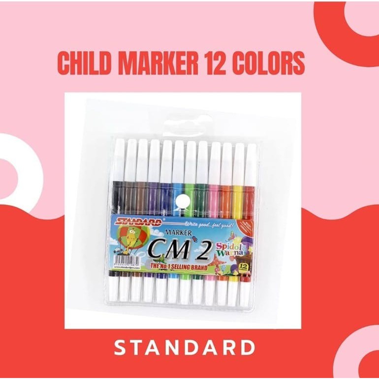 

SPIDOL WARNA / ALAT MEWARNAI / CHILD MARKER 12 COLORS STANDARD