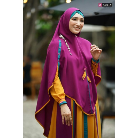 Ready *Gamis Aulia Fashion" Aghnia Burgundi Mustard