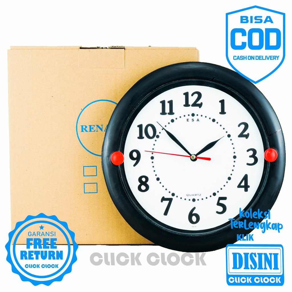 Jam Dinding Polos Minimalis Wall Clock Dekorasi Rumah Bagus Murah ESA 726