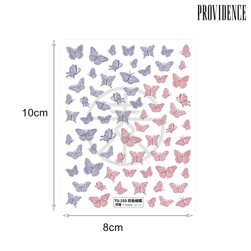 Providence Nail Sticker Engraved Butterfly Shape Mini Pretty Pink Color Butterfly Shape Charm Decals for Manicure