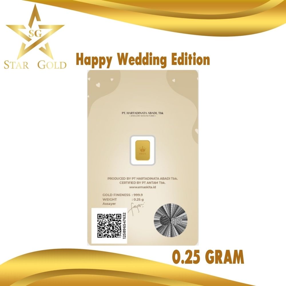 Star Gold Logam Mulia Micro Gold Antam Hartadinata 0,25gr Wedding International Series-2