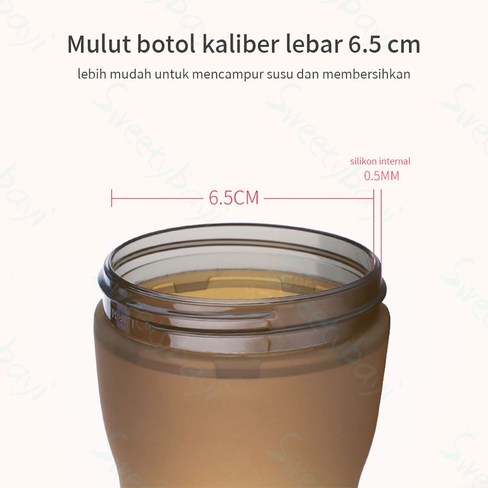 Piko Bello Botol susu Bayi Silikon Leher Lebar botol dengan sedotan