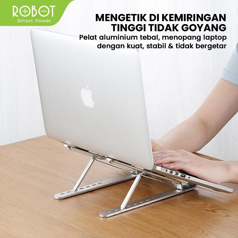 Aluminium Alloy Liftable &amp; Foldable Laptop Cooling Stand - ROBOT RT-LS02