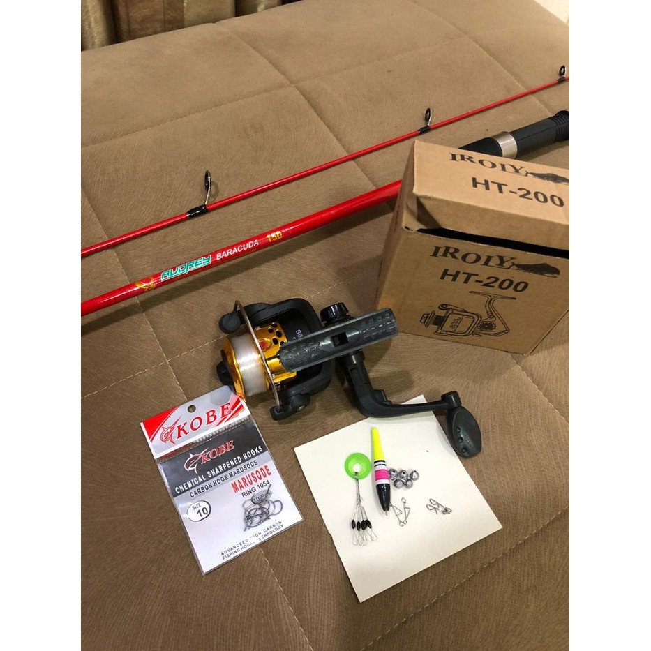 Set pancingan mancing lengkap murah 2 section semi carbon spining reel