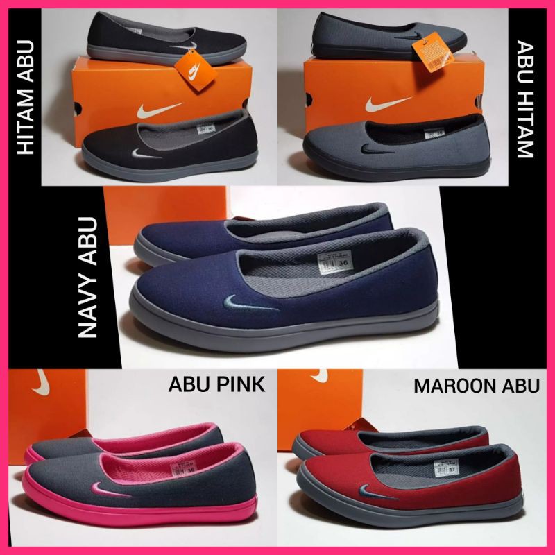 SEPATU WANITA SLIP ON KASUAL RINGAN / SEPATU KERJA KULIAH JALAN MEJENG PEREMPUAN HIJABER LENTUR / SEPATU CEWEK SLOP FLAT TANPA TALI