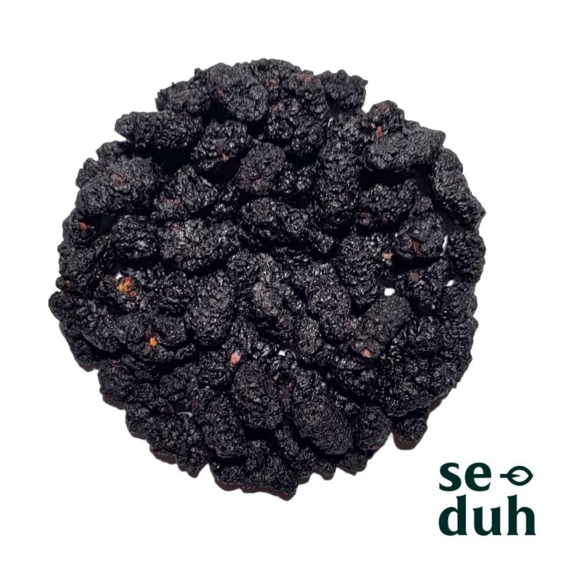 

Buah murbei hitam kering / dried black mulberry fruit 60 gram