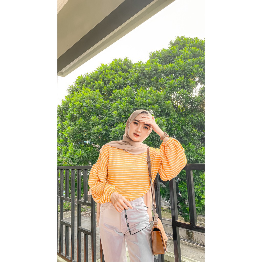 AshBeryl | Wrinkle Musy Top | Atasan Wanita | Casual Outfit | Style Remaja | Hijab |Pakaian Kekinian