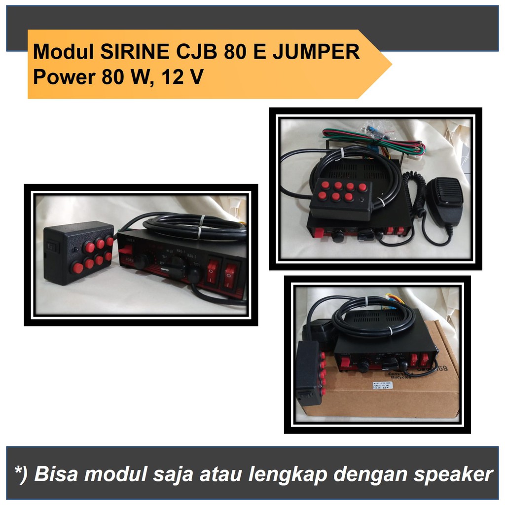 Sirine SENKEN CJB80E Jumper Sirene CJB 80 E Jemper Klakson TOA 80 Watt W 80E Polisi Patwal PJR Mobil