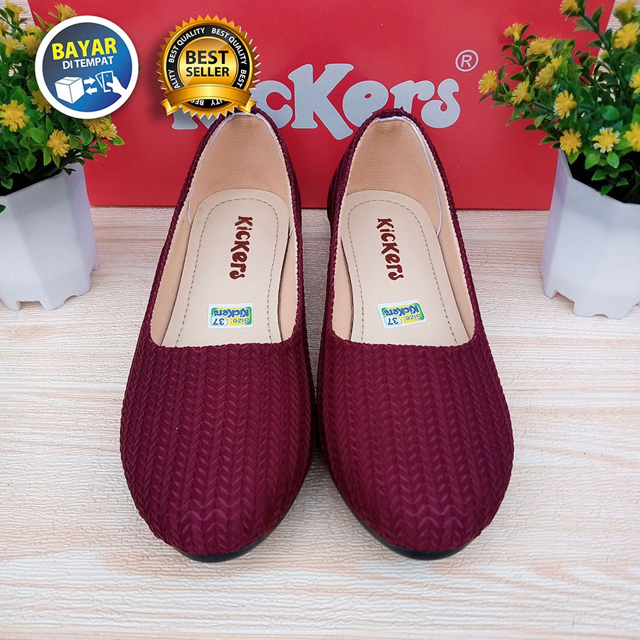 Cod Flatshoes Wanita Rajut Kickers / Sepatu Balerina / Flat Shoes Wanita Rajut Kickers Terbaru Terla