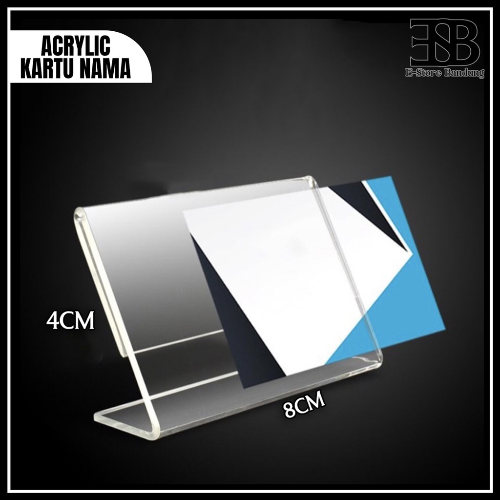 

Holder kartu Nama Table Meja / Bussiness Card Name Tag Kantor / Papan Acrylic Kartu Nama 4 x 8