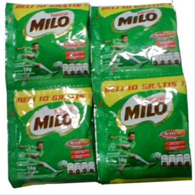 

MILO SACHET 22 GRAM BELI 10 GRATIS 1 (2 RENTENG GRATIS 2 SACHET)