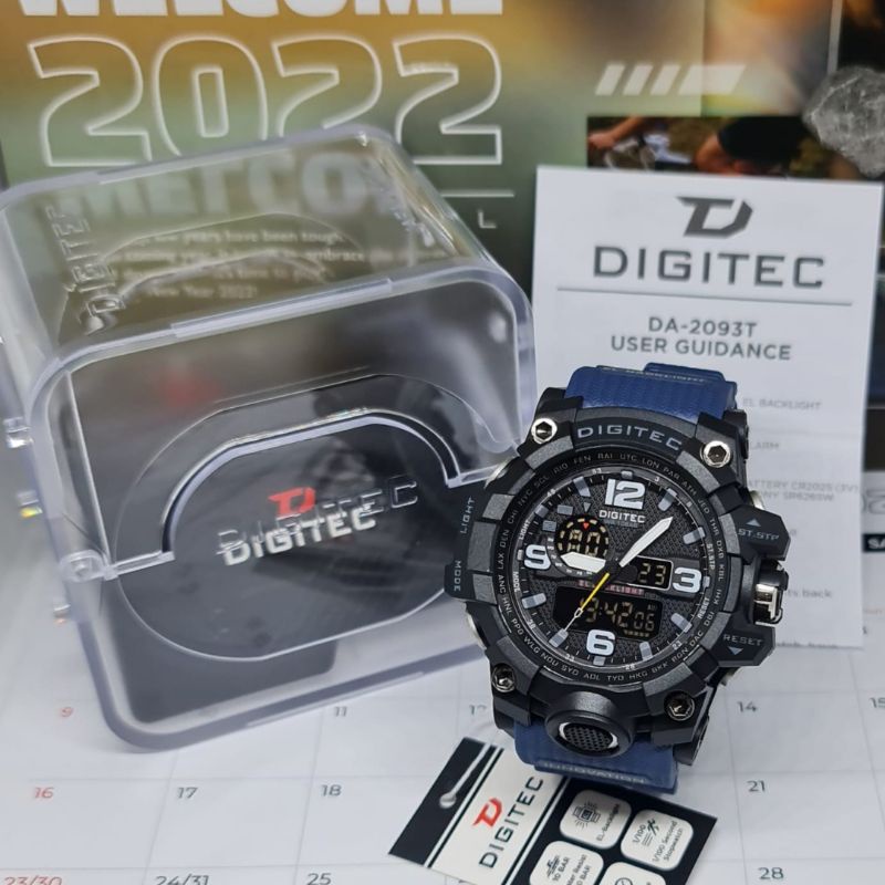 Jam Tangan Pria Analog Digital Digitec 2093 Rubber Original