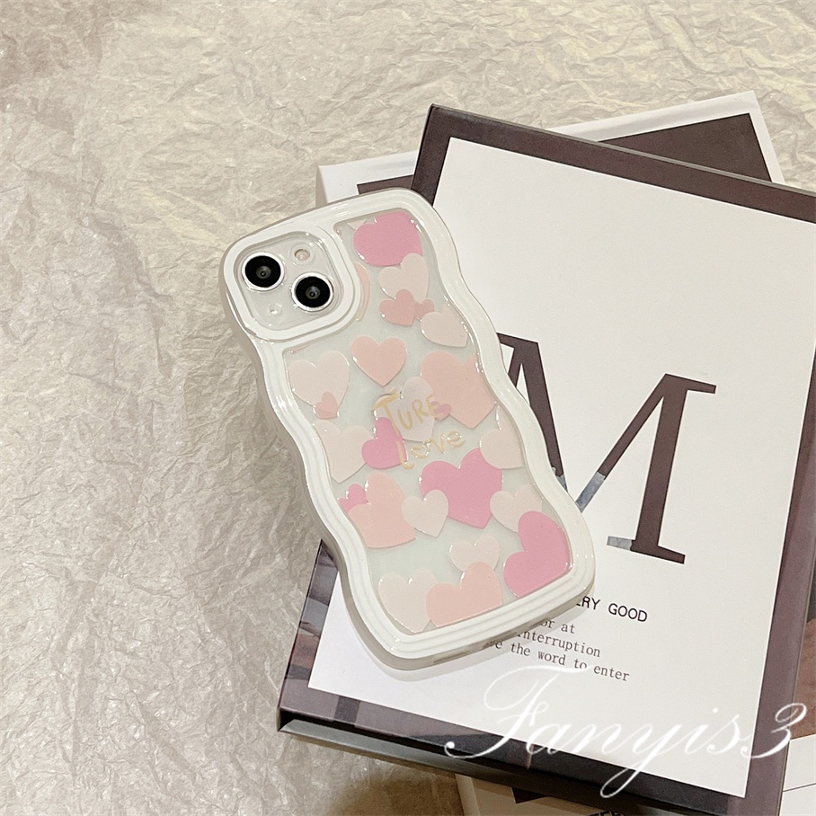 Compatible For iPhone 14 13 12 11 Pro Max X XR Xs Max 8 7 6 6s Plus SE 2020 Soft Case TPU Transparan Motif Hati Untuk