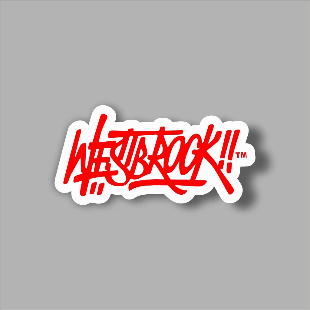 

Stiker brand stiker distro westbrook!! Bahan grafac anti air