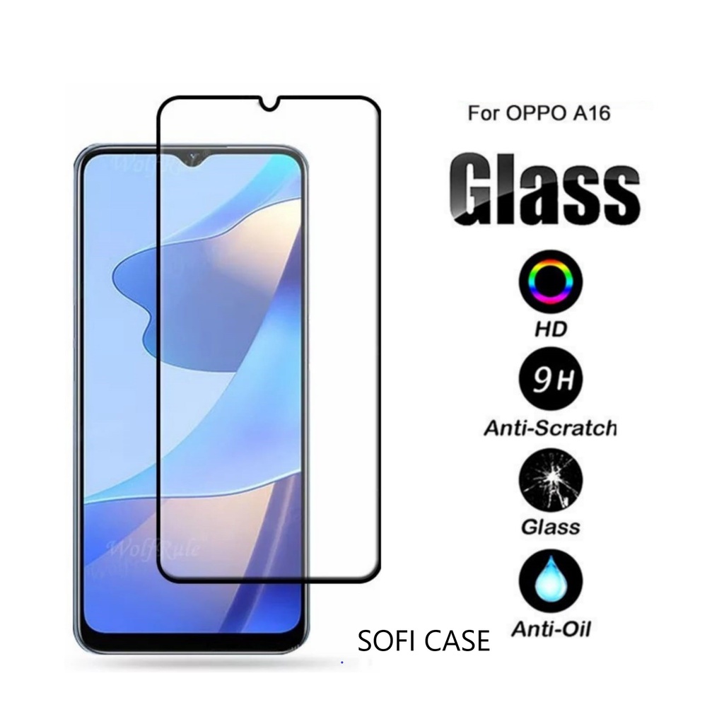 PROMO TEMPERED GLASS A16 ANTI GORES KACA FULL LAYAR