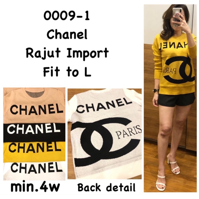 Channel top rajut / Channel top / atasan rajut/ atasan Channel Import/ baju chanel import