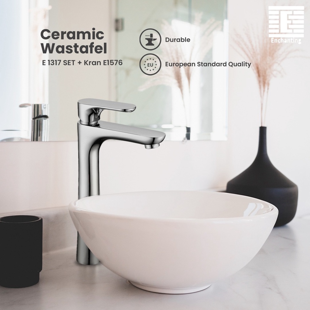 SET Wastafel Cuci Tangan Keramik Europe Enchanting E1317