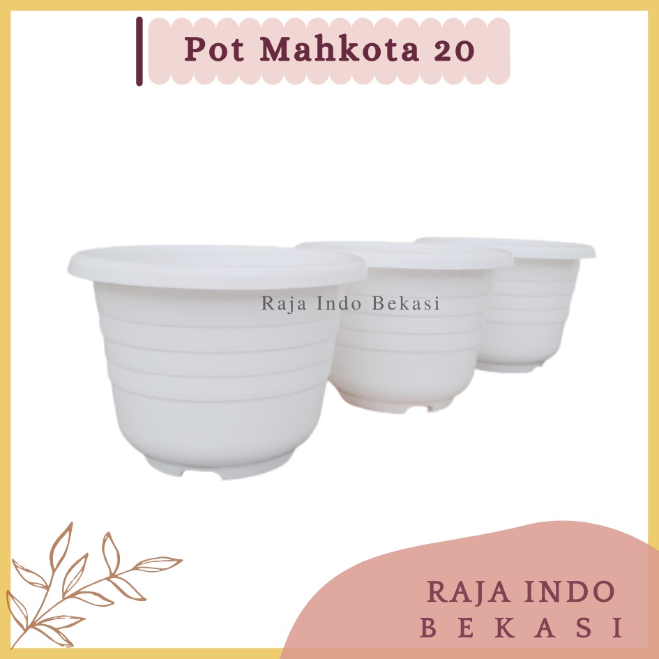 Pot Mahkota 20 Cm Putih Ivory Kuning Merah Pot Tanaman Pembibitan Bukan Pot Mahkota Roma Pot Glory Putih Ukuran Mirip Tawon 21 Cm