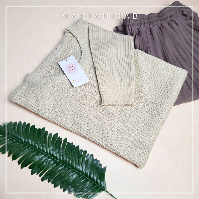 JIEUN SET (Sweater rajut + Rok Plisket) Paket hemat ootd hijab outfit murah