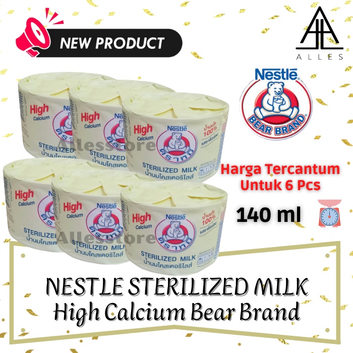 nestle bear brand susu beruang thailand high sterilized milk isi 6 pcs