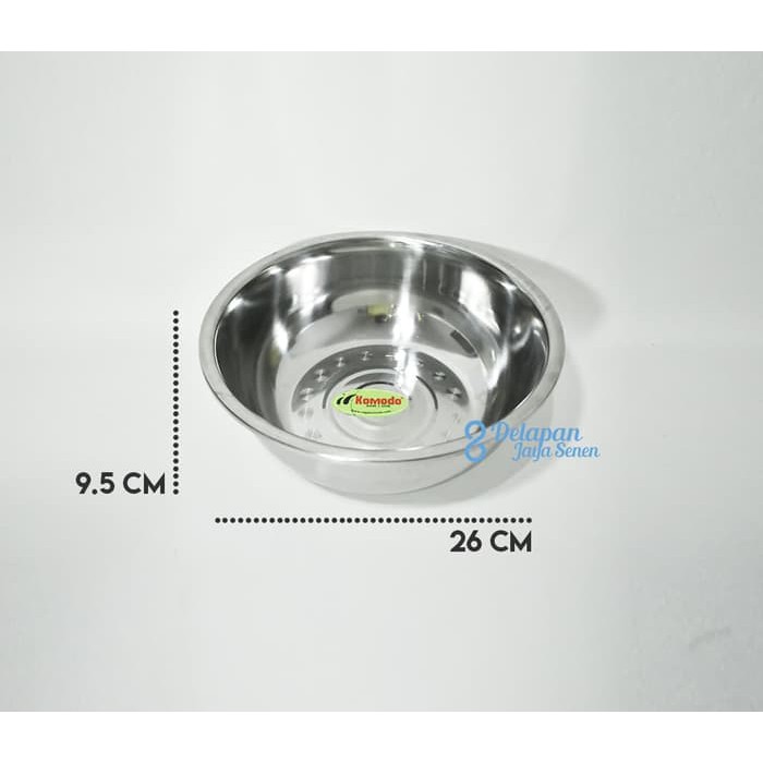 "Mixing Bowl 26cm | Stainless Bowl | Baskom Serbaguna"