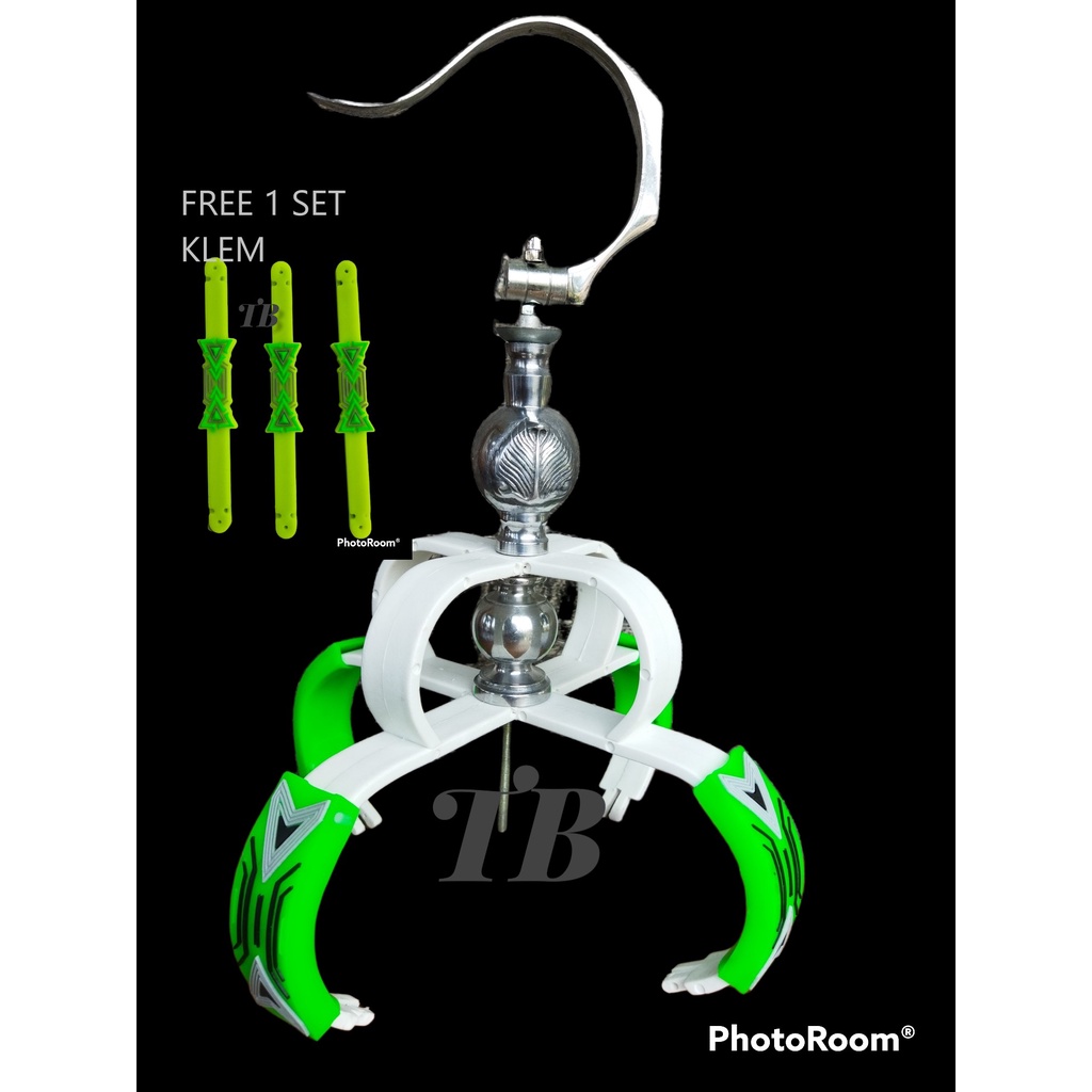 Full Set Cakram/Mahkota Sangkar Burung Murai Lengkap dengan Gantungan Lipat Bnr + Pion Daun Stainles