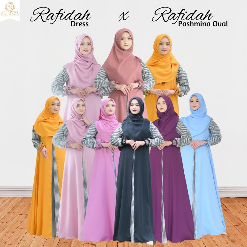 ARRIKZA RAFIDAH DRESS | GAMIS MOTIF GARIS | GAMIS MIX POLOS GARIS | GAMIS KATUN | DRESS SALUR | GAMI