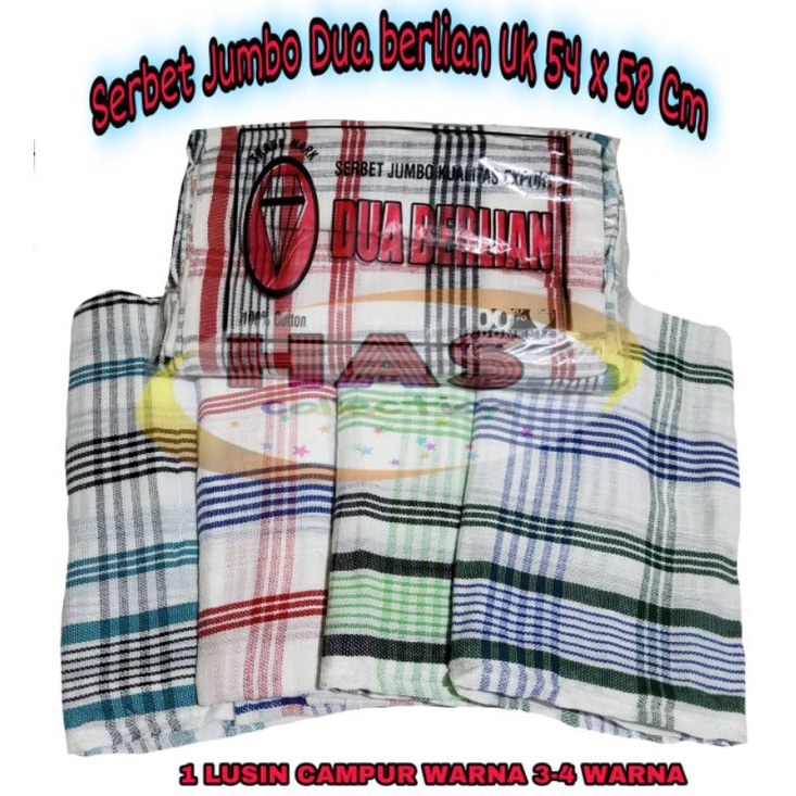 1 LUSIN Serbet Jumbo DUA BERLIAN Uk 54x58 cm