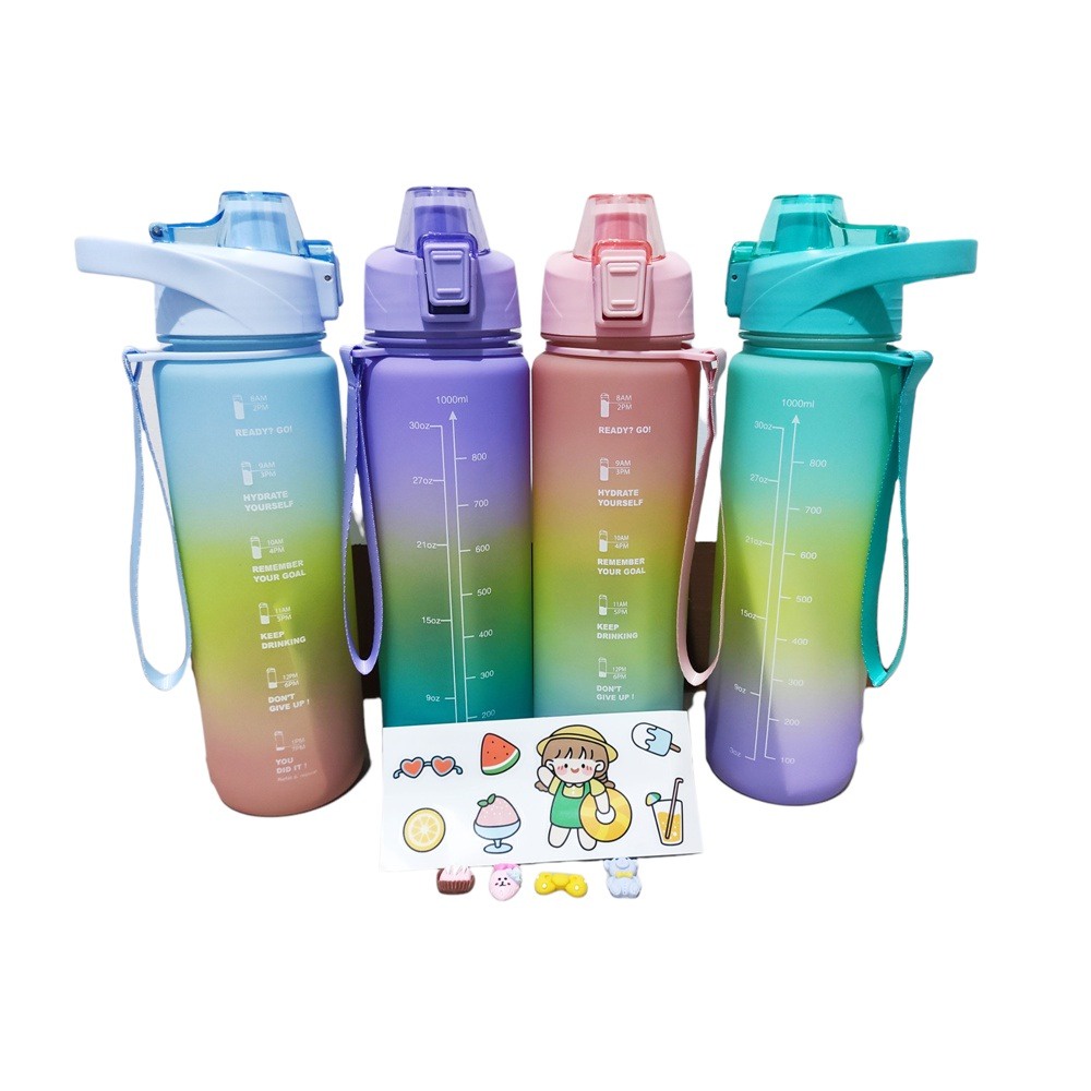 BOTOL FLIP PELANGI 1 LITER FREE STICKER 3D DAN 2D [SWEETSPACE]