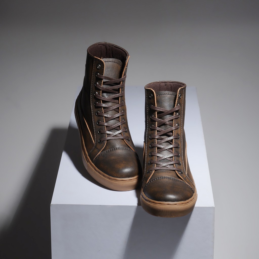 [KLAIM VOUCHERNYA] VALDEMAR CAMEL SEPATU BOOTS KULIT GREATA