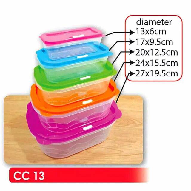 Box Container Plastik Rainbow / penyimpanan makanan / kotak plastik makanan / plastic container box
