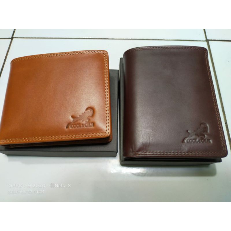 Dompet kulit pria pendek 3Dimensi ASLI FULL GRAIN kulit sapi ORI