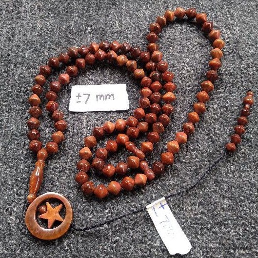 tasbih kokka wajik  ± 7 mm ( 7mm ) 99 butir bulan bintang