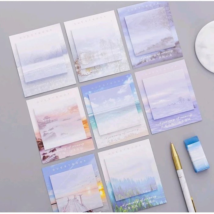 

(30 Lembar) Sticky Notes / Memo Tempel Gambar Pemandangan Alam
