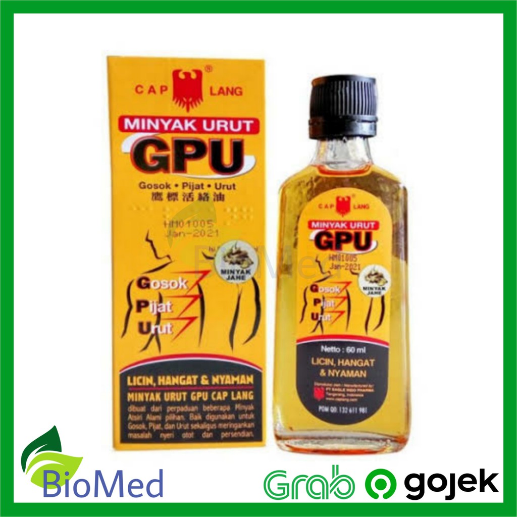 MINYAK URUT GPU 60 ml - Pegal Nyeri Sendi Otot Punggung Keseleo Memar