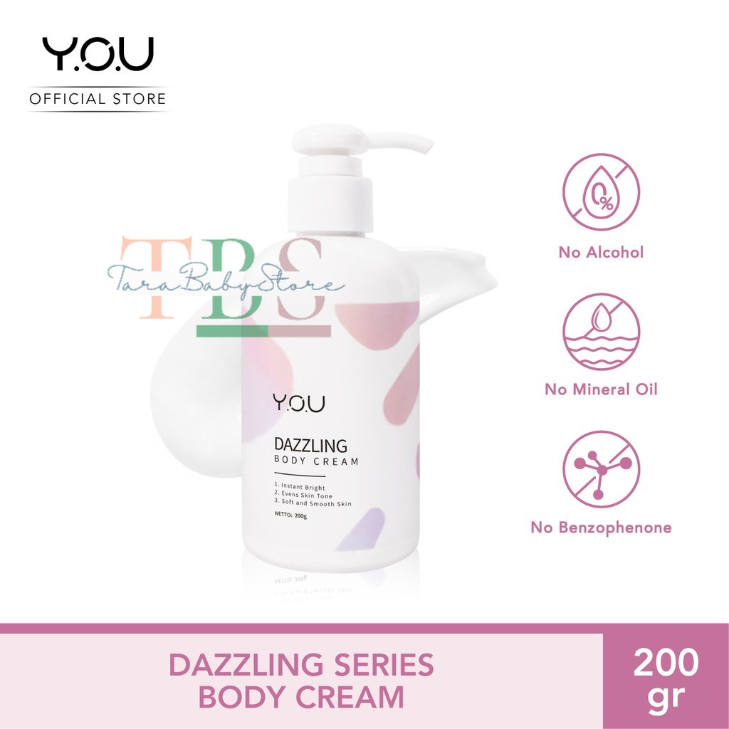 BEST SELLER YOU Dazzling Tone Up Body Cream (Kulit Cerah Seketika) TBS