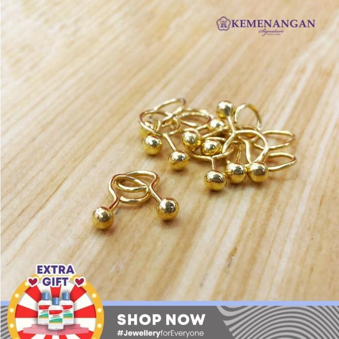 Nay / Anting/Giwang Emas 24K Bayi Motif Pentol