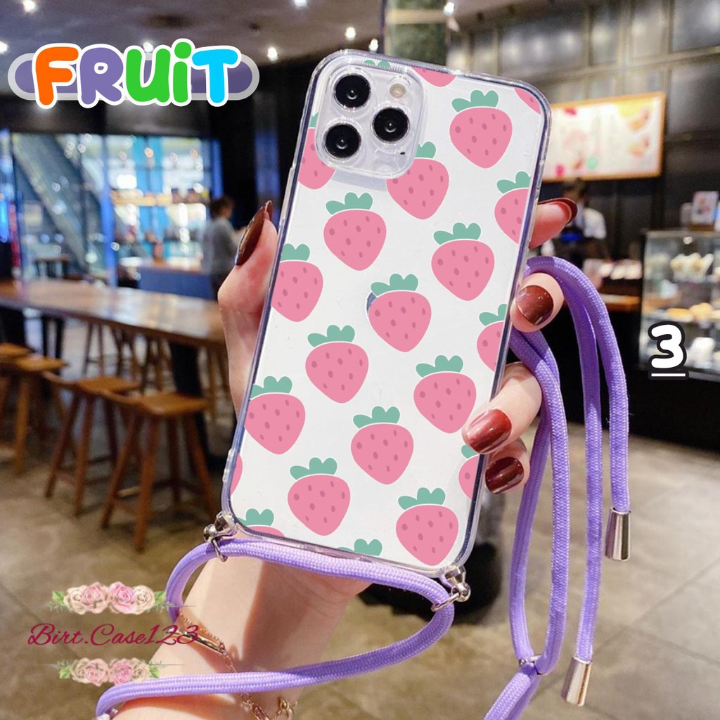 Softcase Slingcase Lanyard Bening FRUIT Samsung Oppo Vivo Xiaomi Realme Iphone All Type BC5654